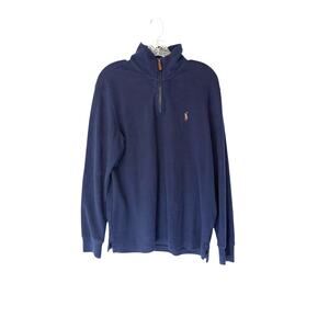 Polo Ralph Lauren Men's Half Zip Pullover Navy Blue Estate Rib Preppy Small